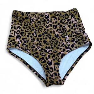 Urban Outfitters Leopard Print High-Waisted Bikini Bottoms